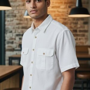 Mens Covington 100%Cotton Short Sleeve Summer Shirt L